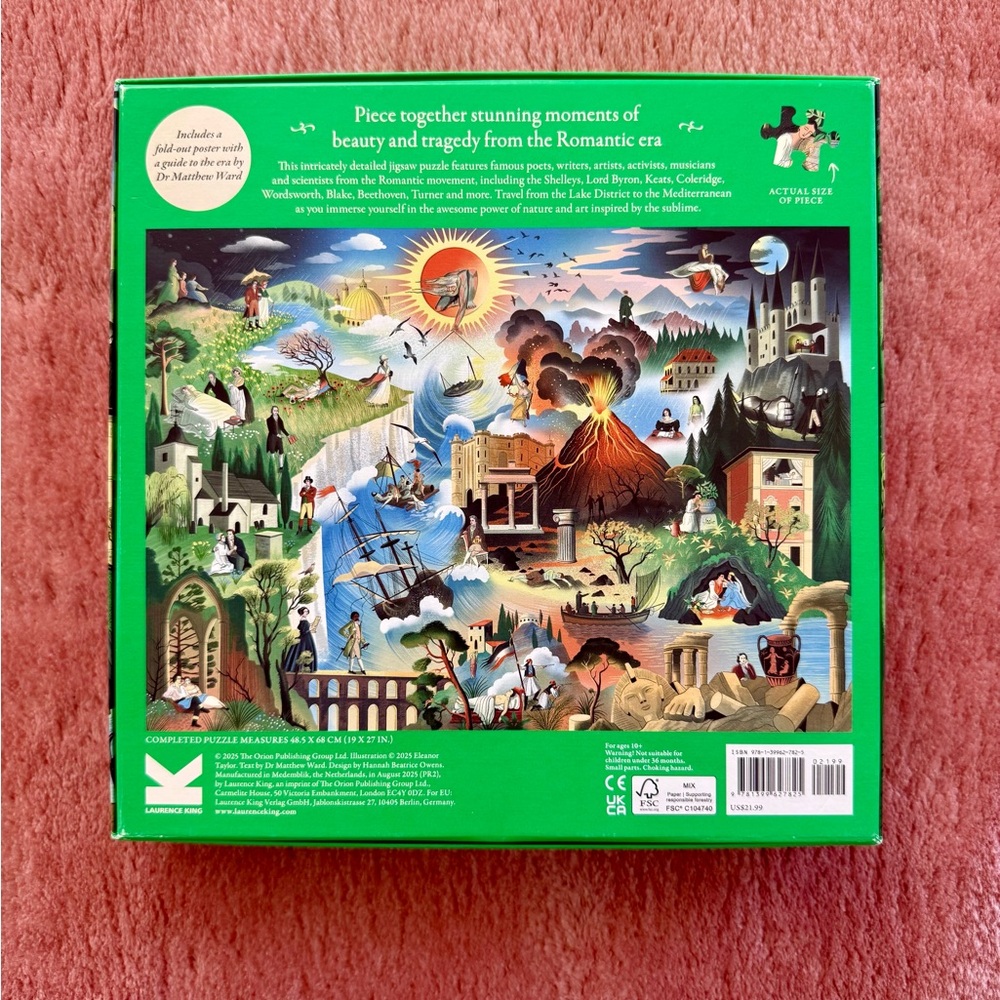 NWT Laurence King The World of The Romantics 1000-Piece Puzzle - Picture 2 of 3